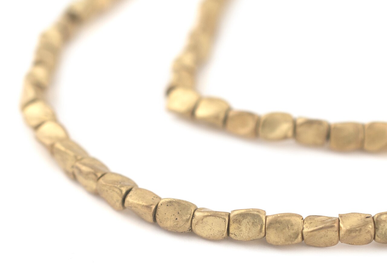 The Bead Chest Brass Twisted Nugget Beads, Full Strand of Quality Metal Spacers for DIY Jewelry Design